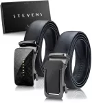 Vyri&scaron;kas odinis diržas su automatinėmis sagtimis STEVENS, juodas 2 viename D39752
