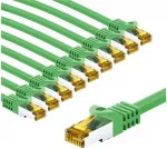 Goobay RJ45 kabelis krosowy CAT 6A S/FTP (PiMF), 500 MHz, su CAT 7 kable surowym, 1 m, žalia, komplektas 10 - Długość kabla 1 m