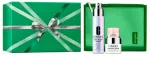 Clinique CLINIQUE_SET Brightness Boosters Even Better Clinical serum na przebarwienia 30ml + Brightening Moisturizer krem rozjaśniająco-nawilżający 15ml + All About Eyes krem pod oczy 5ml + kosmetyczka