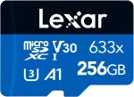 Lexar Micro SDXC atminties kortelė 256 GB UHS-I 100 MB/s su SD adapteriu 633x