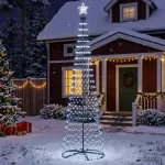 LED kūginė kalėdinė eglutė 250 cm 470 LED &Scaron;alta balta Plienas