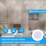 Grebeam 12 vnt. 5 W Led vonios kambario prožektorių rinkinys, 450 lm, Ip65 Led prožektoriai, &scaron;iltai balta, neutrali balta, &scaron;alta balta, 3000 K/4000 K/6000 K, įleidžiamas Led prožektorius, 230 V, i&scaron;pjovos skylės dydis: skersmuo