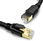 Yauhody Cat 8 Lan kabelis, 5 m, Ethernet kabelis, 40 Gbps 2000 Mhz S/ftp tinklo kabelis, Gigabit interneto kabelis, Rj45 jungiamasis kabelis mar&scaron;rutizatoriui, modemui, televizoriui, kompiuteriui, jungikliui, Ps5, ne&scaron;iojamam kompiuteriui (juodas 5 m)
