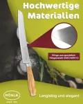 R&ouml;sle Artesano duonos peilis 22 cm - auk&scaron;tos kokybės duonos peilis su dantytu kra&scaron;tu, virtuvinis peilis duonai, bandelėms ir bagetei, a&scaron;trus pjaustymo peilis su ergonomi&scaron;ka alyvmedžio medienos rankena