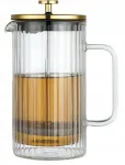 Virdulys Klausberg Kb7761 stiklinis kavos arbatos plikytuvas French Press 1 litras, auksinės spalvos