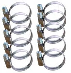 10x metalinės nerūdijančios sliekinės apkabos 20-32mm Bradas Iso9001