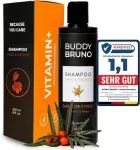 Buddy Bruno&reg; &Scaron;ampūnas jautriems &scaron;unims | Su vitaminais + natūrali priežiūra su &scaron;altalankių ekstraktu | Vegani&scaron;kas | Atstato odą ir kailį | Apsaugo nuo kvapų ir niežulio, dermatologi&scaron;kai patikrintas | 250 ml