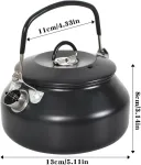 1l Kempingo virdulys nerūdijančio plieno laužo kempingo virdulys arbatinis kavos puodas, lengvas arbatinukas greitam vandens pa&scaron;ildymui žygiams, i&scaron;kyloms, kelionėms (juodas)