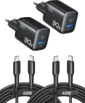 INIU USB-C kroviklis 30 W, 2 lizdų (USB-C ir USB-A), greitasis įkrovimas, GaN PD, A12-E1 (2 vnt.)