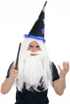 Perukas ir barzda su ūsais Wizard Merlin