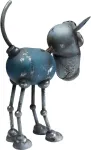 Kare Design dekoratyvinė figūrėlė Robot Bello, mėlyna, rankų darbo, unikali, dalinai surinkta, didelė statula svetainei, dekoratyvinis objektas lentynoms, vintažinė i&scaron;vaizda, plienas, 60 x 52 x 17 cm (a x P x G)