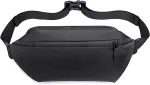 Rolmzjx crossbody krep&scaron;ys vyrams, neper&scaron;lampamas krep&scaron;ys per petį su 4 užtrauktukais vyrams ir moterims, kelioninis krep&scaron;ys sportui, treniruoklių salei, treniruotėms, kelionėms, darbui, važinėjimui į darbą, juodas, minimalistinis
