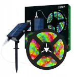 Solar Led juosta 10m 560 Led Rgb Spalvų keitimas Vandeniui atspari terasa