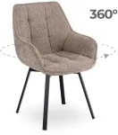 Fotelis Mebel Elite Besisukanti kėdė LUNA su porankiais, ruda, boucl&eacute; audinys