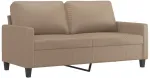 Fotelis Dvivietė sofa, kapučino spalvos, 140cm, dirbtinė oda