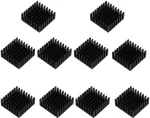 Lantro Js radiatorius 25x25x10mm juodi aliuminio au&scaron;inimo radiatoriai, skirti grandinėms plok&scaron;tėms, galios stiprintuvams ir kt. (10 vnt.)