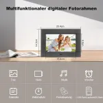 Objektyvas Skaitmeninis nuotraukų rėmelis 7 colių ekranas elektroninis nuotraukų rėmelis su nuotolinio valdymo pulteliu (be wifi) muzikos/video/kalendoriaus/laikrodžio funkcija, palaiko usb/sd kortelę