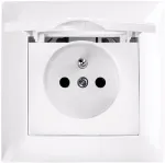 Toolight Viengubas Lizdas Su Įžeminimu Ir Dangteliu Su Rėmeliu Oste Jnh005-g Baltas