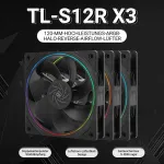 Thermalright Tl-s12r X3 cpu au&scaron;intuvas 120 mm atvirk&scaron;tinis ventiliatorius korpuso au&scaron;intuvas su argb ap&scaron;vietimu, cpu au&scaron;intuvas su 1500 aps./min greičiu, juodas pc pwm tylus kompiuterio ventiliatorius, ventiliatorių rinkinys