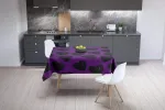 Le Jardin du Lin virtuvinis dekoratyvinis staltiesė, violetinė, juoda, 140 x 140 cm - sukurta ir pagaminta Turkijoje