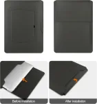 Hoyixi 13.3 colio ne&scaron;iojamojo kompiuterio dėklas, suderinamas su Macbook Pro 14/macbook Air 13 (m1 M2)/asus Vivobook 14/hp Pavilion X360/dell Hp Asus Acer Huawei Matebook 14 colių ne&scaron;iojamojo kompiuterio dėklu, pilkas