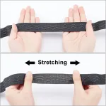 Gorgecraft 5 jardai 25 mm pločio neslystanti elastinė juosta banguota silikoninė elastinė juosta tampri guminė elastinė juosta "pasidaryk pats" siuvimo amatų sportinių kelnių priedams, juoda
