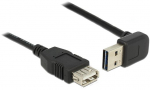 DELOCK ilgintuvas EASY-USB 2.0 tipo A ki&scaron;tukinis ki&scaron;tukas, nukreiptas auk&scaron;tyn / žemyn > USB 2.0 Type-A moteri&scaron;kas juodas 0,5 m