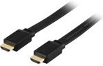 DELTACO plok&scaron;čias HDMI kabelis, 1080p in 60Hz, 10m, HDMI Type A ha-ha, juodas / HDMI-1070F