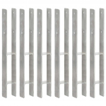 Tvoros stulpai, 6vnt., sidabrinės spalvos, 7x6x60cm, plienas