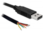 KABELIS USB-A 2.0(M)->SERIAL TTL 3.3V 1.8M JUODA DELOCK