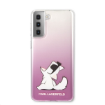 Samsung Galaxy S21 Plus Karl Lagerfeld dėklas Choupette Fun (KLHCS21MCFNRCPI) rožinės spalvos