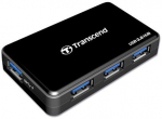 TRANSCEND USB 3.0-Hub su greito įkrovimo lizdu, skirtu oa de iPad Juodas