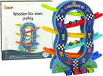 Medinė automobilių trasa Lean Toys, 6 auk&scaron;tų, 30x8x33 cm