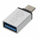 &bdquo;PremiumCord&ldquo; PREMIUMCORD adapteris USB 3.1 C / ki&scaron;tukas &ndash; USB 3.0 A / moteri&scaron;kas, sidabrinis, OTG
