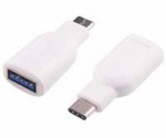 PremiumCord Adapteris USB-C/male - USB3.0 A/female, OTG, baltas