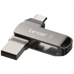 Lexar | 2 viename USB atmintinė, kurios skaitymo greitis siekia 100 MB/s | &bdquo;JumpDrive Dual Drive D400&ldquo; | 32 GB | C ir A tipo USB 3.1 | Pilkas