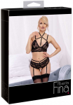 Abierta Fina seksualus komplektas Bra Set juodas M