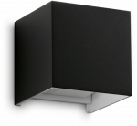 Sieninis &scaron;viestuvas Ideal Lux 12W LED sieninis fasado &scaron;viestuvas ATOM, juodas, 3000K, IP54, 313450