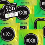 EXS Glowing Latex Light-Up Condoms 100-Pack | No Scent, Ultra Thin