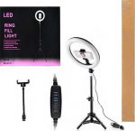 ECOBOX žiedinė lempa LED SELFIE RING LAMP 26 CM MAKEUP TRIPOD 220CM