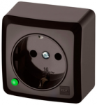 Elektro Plast Nasielsk Elektro-Plast BERG Vienvietis schuko lizdas n/t 2P+Z 16A ruda 3737-05