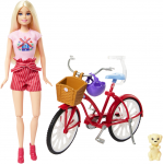 Mattel BARBIE lėlės ir dviračio rinkinys (HWJ00)