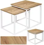Bipohome Kavos staliukai PRAVEN CRAFT Baltas