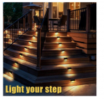 Happy People Led lauko &scaron;viestuvas &Scaron;viestuvas su saulės elementų Laiptams Sienoms 20 vnt.