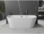 Vonia Mexen Oval+, 170 x 80 cm, Baltas + Brushed gun pilka persipylimas