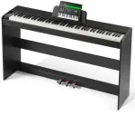 88 klavi&scaron;ų pilnai svertinis skaitmeninis pianinas, dviguba klaviatūra, ne&scaron;iojamas elektrinis pianinas pradedantiesiems, profesionaliam scenos pasirodymui