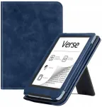 Strado Dirželio formos dėklas su rankena ir stovu, skirtas &bdquo;PocketBook Verse Pro 629 634&ldquo; (tamsiai mėlynas)
