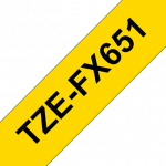 Brother | TZe-FX651 Flexible ID Laminated Tape | Juodas on Geltona | TZe | 8 m | 2.4 cm