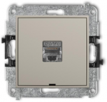 Karlik Elektrotechnik 60MGKBO-1e MINI Vieno kompiuterio lizdo mechanizmas 1xRJ45, kat. 5e, ekranuotas, 8 kontaktų, be ženklinimo lauko taupe 60MGKBO-1e