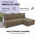 Meb & Podrez Kampinis i&scaron;skleidžiamas sofos komplektas St Light, Podrez, Smėlio spalvos